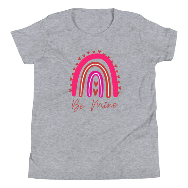 Be Mine Rainbow T-Shirt for Valentine's Day in Athletic Grey Heather.