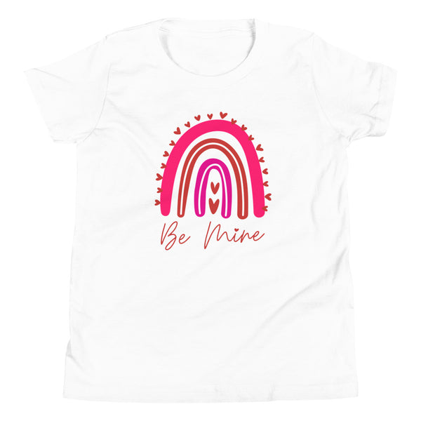 Be Mine Rainbow T-Shirt for Valentine's Day in White.