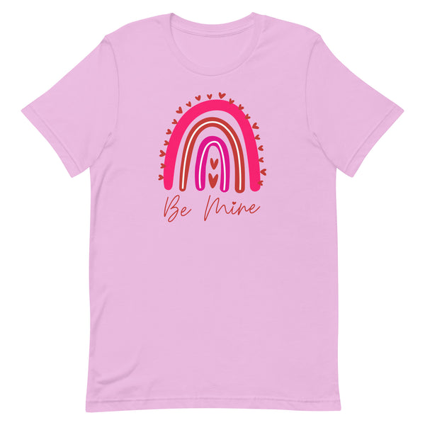 Be Mine Rainbow T-Shirt for Valentine's Day in Lilac.