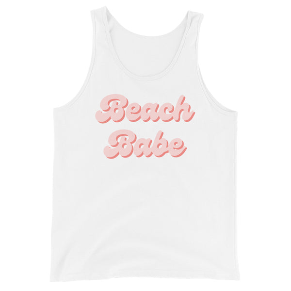 Women's Beach Babe tank top in White.