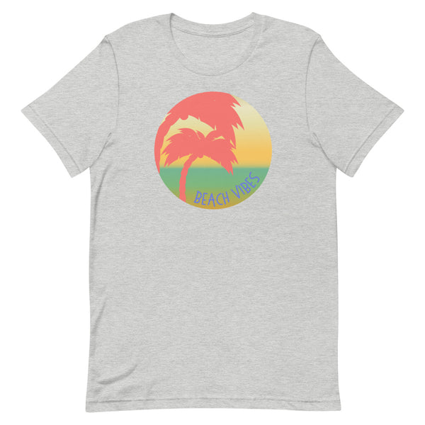 Beach Vibes T-Shirt for summer in Athletic Grey Heather.