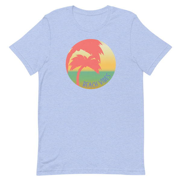 Beach Vibes T-Shirt for summer in Blue Heather.