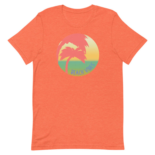 Beach Vibes T-Shirt for summer in Orange Heather.
