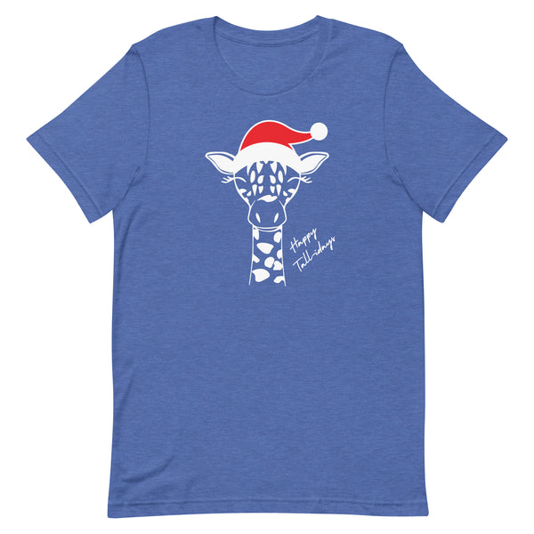 Christmas Giraffe T-Shirt in True Royal Heather.
