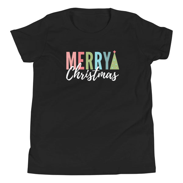 Merry Christmas T-Shirt for kids in Black.