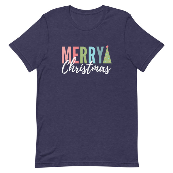 Merry Christmas T-Shirt in Midnight Navy Heather.