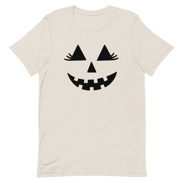 Girlie Jack-O-Lantern T-Shirt for Halloween in Dust Heather.