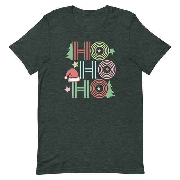 Ho Ho Ho Christmas T-Shirt in Forest Heather.