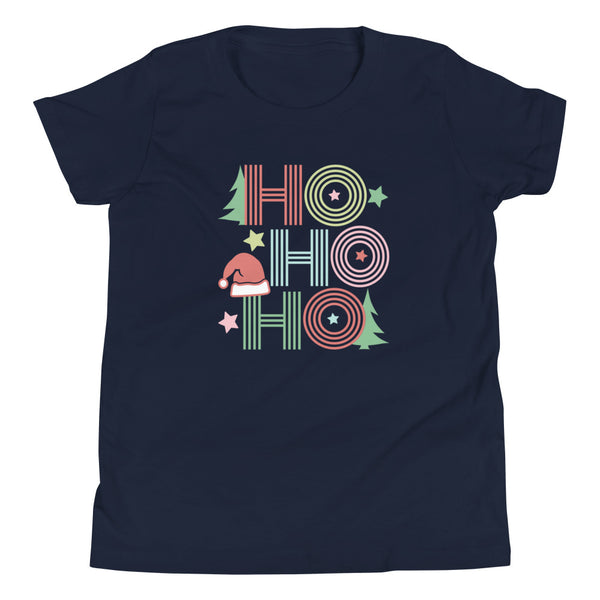 Ho Ho Ho Christmas tee shirt for kids in Navy.
