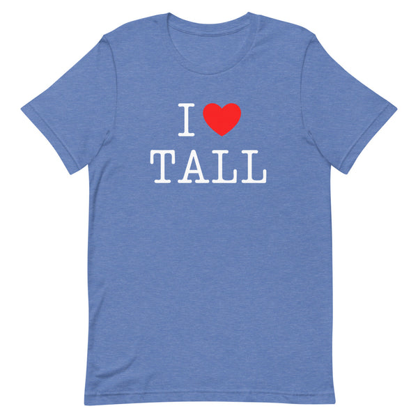 "I Heart Tall" t-shirt in True Royal Heather.