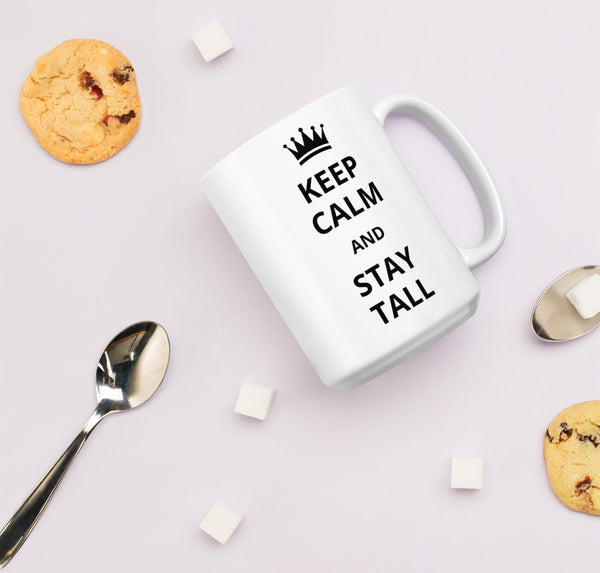 White ceramic mug for tall men and women