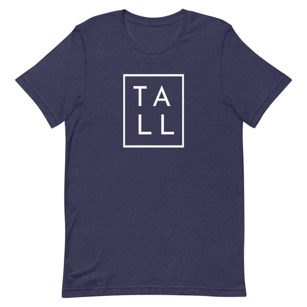 Block "TALL" graphic tee in Midnight Navy Heather.