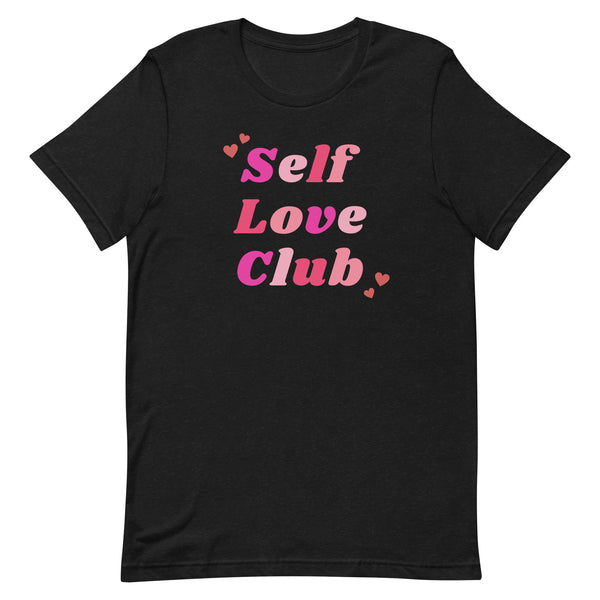Self Love Club T-Shirt for Valentine's Day in Black Heather.