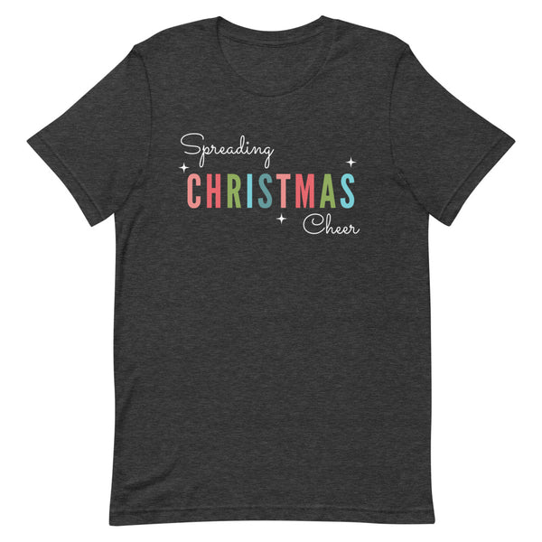 Spreading Christmas Cheer T-Shirt in Dark Grey Heather.