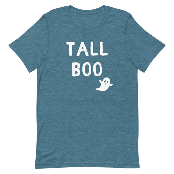 Tall Boo Ghost T-Shirt in Deep Teal Heather.