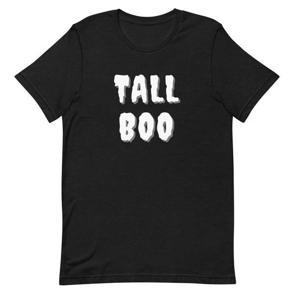 Tall Boo Halloween T-Shirt in Black Heather.