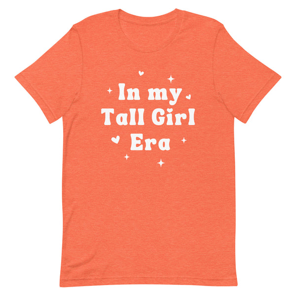 In my Tall Girl Era T-Shirt in Orange Heather.