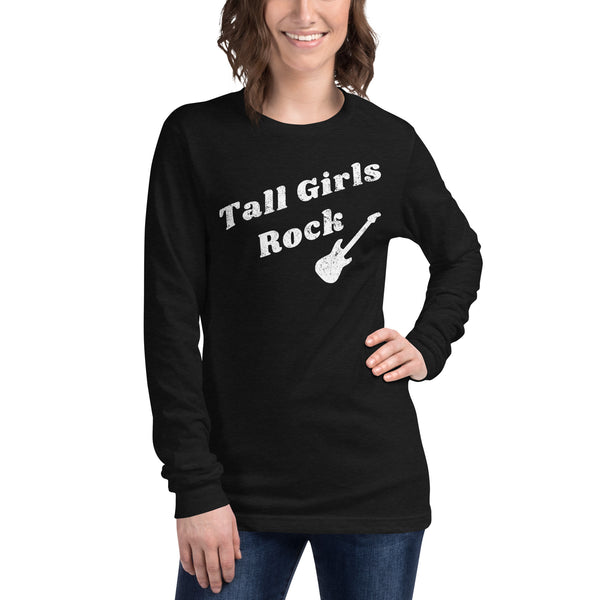 Tall Girls Rock Distressed Long-Sleeve Tee for tall women.