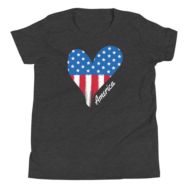 America Hearth Youth T-Shirt in Dark Grey Heather.