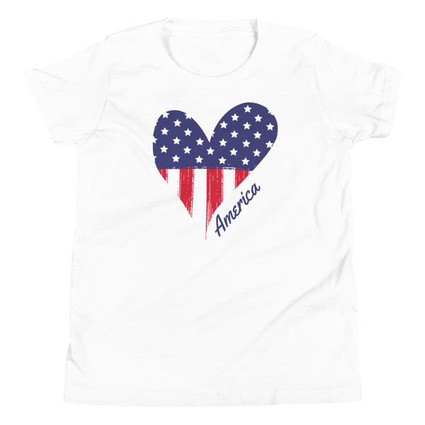 America Hearth Youth T-Shirt in White.