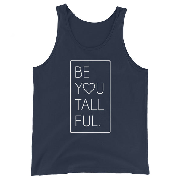 Be-You-Tall-Ful womens muscle tank top in Navy.