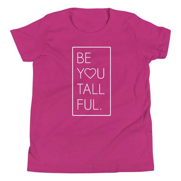 "Be-You-Tall-Ful" girls t-shirt in Berry.