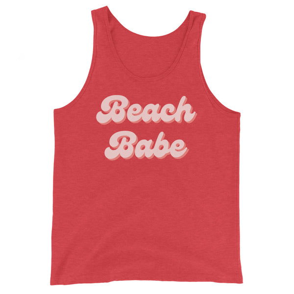 Women's Beach Babe tank top in Red Triblend.