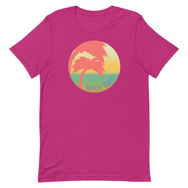 Beach Vibes T-Shirt for summer in Berry.
