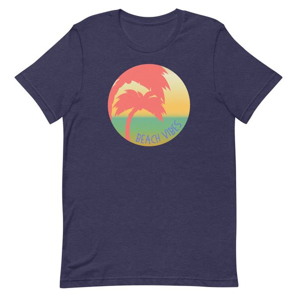 Beach Vibes T-Shirt for summer in Midnight Navy Heather.