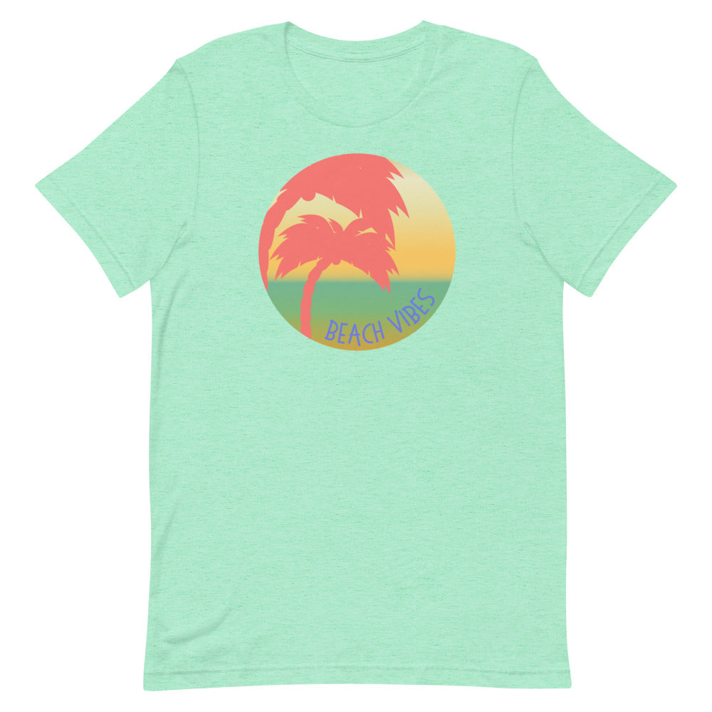 Beach Vibes T-Shirt for summer in Mint Heather.