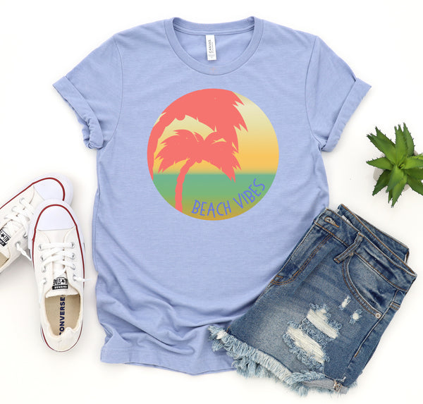 Beach Vibes T-Shirt with extra length for tall people.