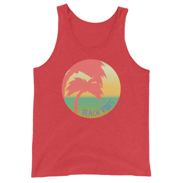 Beach Vibes Tank Top in Red Triblend.