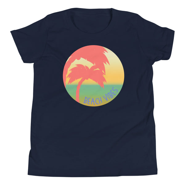 Beach Vibes T-Shirt for girls and boys in Navy.