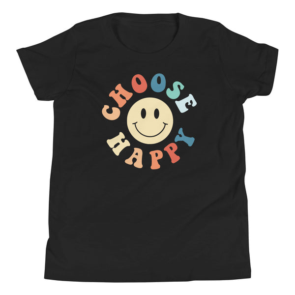 Choose Happy Youth T-Shirt in Black.