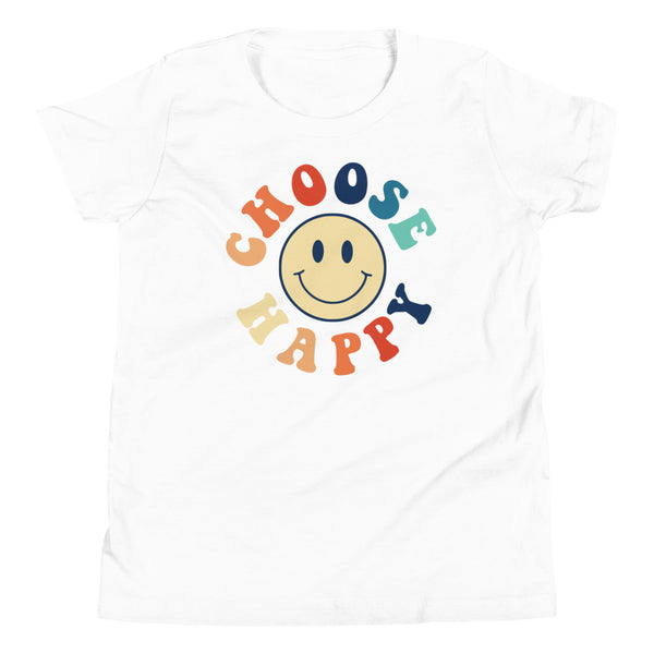 Choose Happy Youth T-Shirt in White.