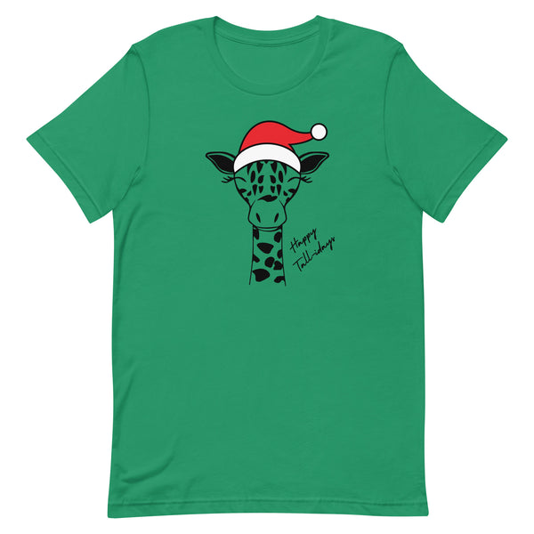 Christmas Giraffe T-Shirt in Kelly Green.
