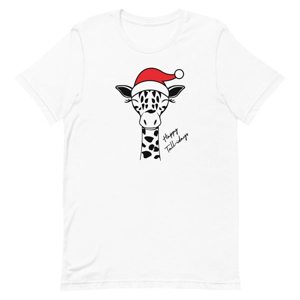 Christmas Giraffe T-Shirt in White.