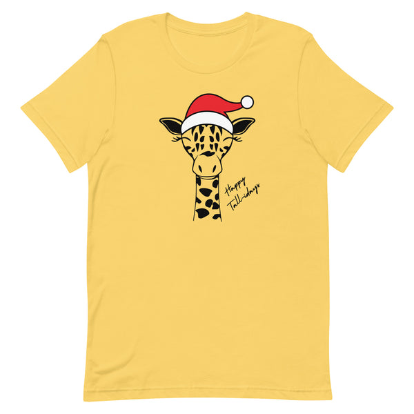 Christmas Giraffe T-Shirt in Yellow.