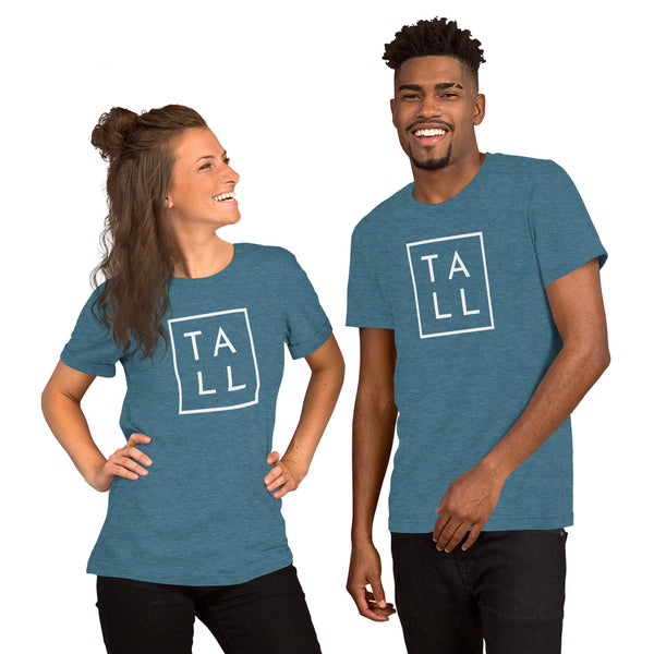 Unisex graphic tee with the word "TALL" boxed in.