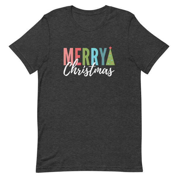 Merry Christmas T-Shirt in Dark Grey Heather.