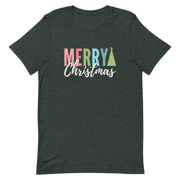 Merry Christmas T-Shirt in Forest Heather.