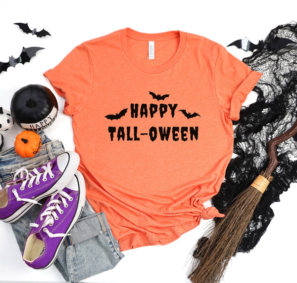 Funny Halloween t-shirt for tall women and men.