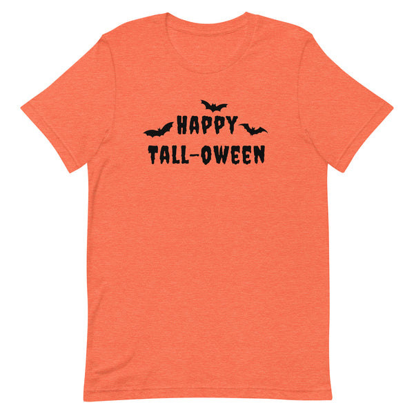 Happy Tall-oween T-Shirt in Orange Heather.