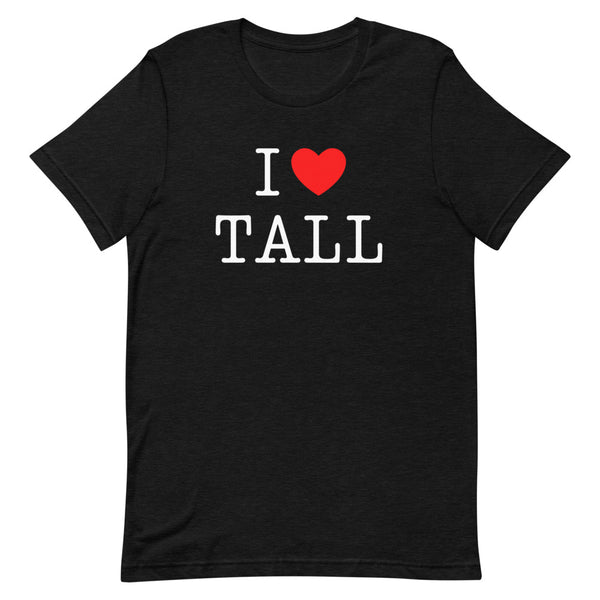 "I Heart Tall" t-shirt in Black Heather.