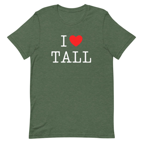 "I Heart Tall" t-shirt in Forest Heather.