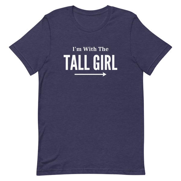 I'm With The Tall Girl Matching T-Shirt in Midnight Navy Heather.