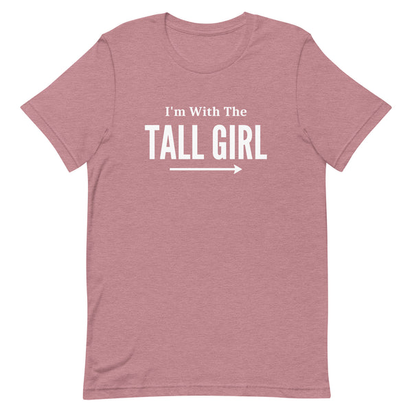 I'm With The Tall Girl Matching T-Shirt in Orchid Heather.