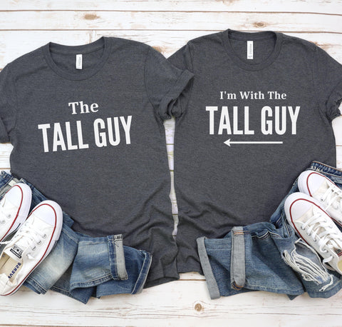 Funny matching couple shirts for tall people.