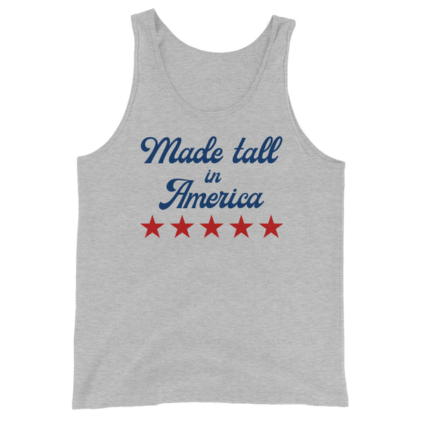 Made Tall in America muscle tank top in Athletic Heather.