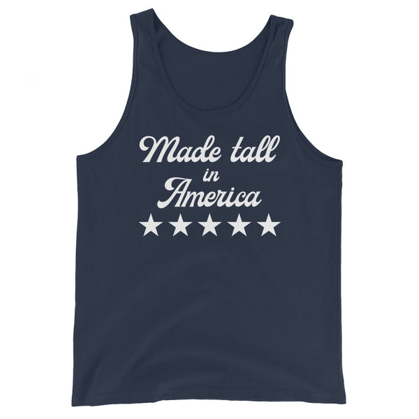 Made Tall in America muscle tank top in Navy.